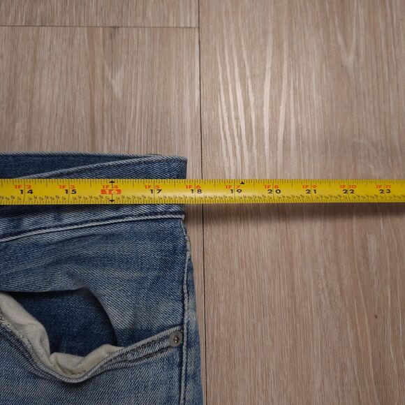 Uniqlo Selvedge Jeans Mens 33x34(35x34) Blue Light Wash Kaihara Slim Straight - Picture 11 of 14